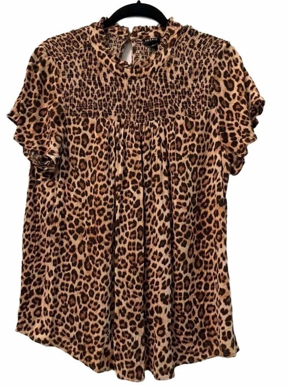 Torrid Leopard Print Smocked Top Size 0